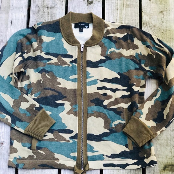 🌺🌺J.Crew knitted camo bomber cardigan 🌺🌺 - Picture 5 of 15